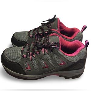 Magellan Hiking Sneakers Gray and Pink Lace Up Outdoor Shoes Women's Size 6